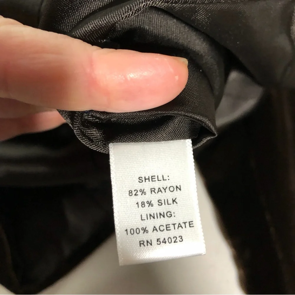 Vtg Y2K Banana Republic Womens Blazer Size 8 Dark Brown‎ Velvet Silk Early 2000s - Picture 7 of 11